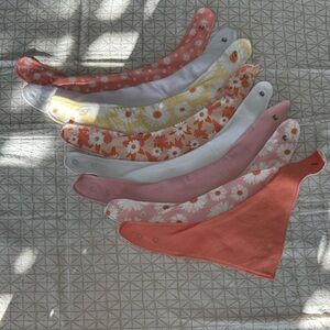 Floral and Solid Baby Bandana Bib Set - 8 Bibs
